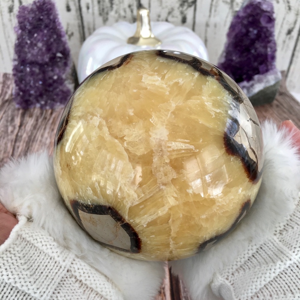 Gigantic Septarian Sphere with vibrant color